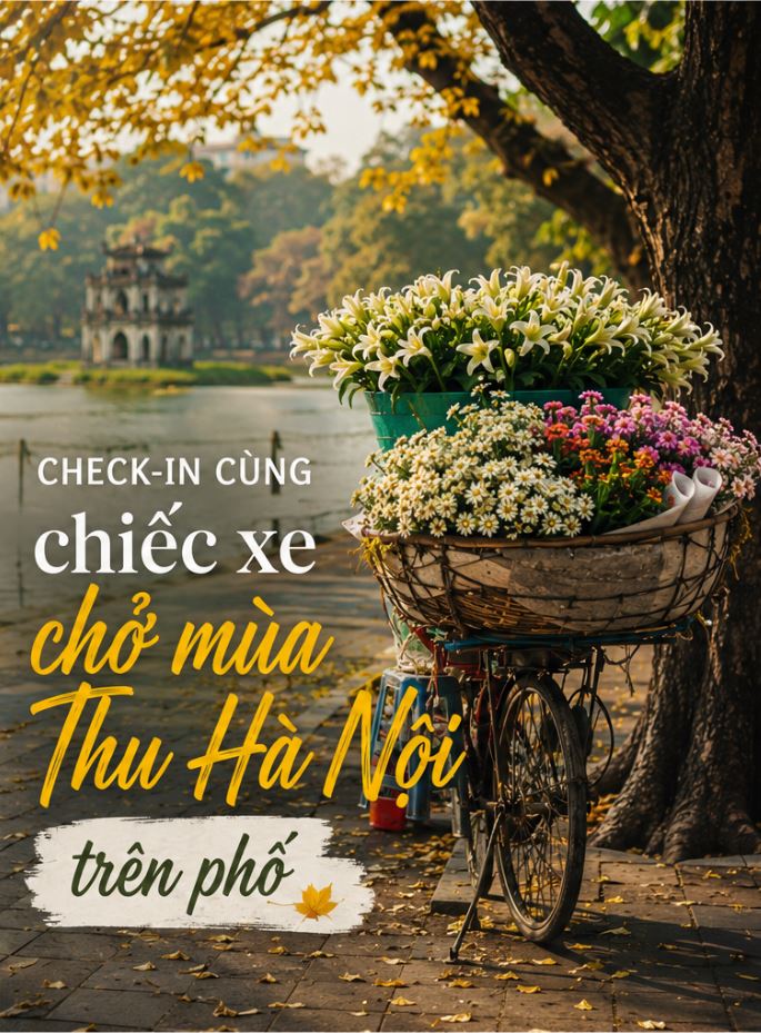 Check-in cùng chiếc xe “chở mùa Thu Hà Nội” trên phố